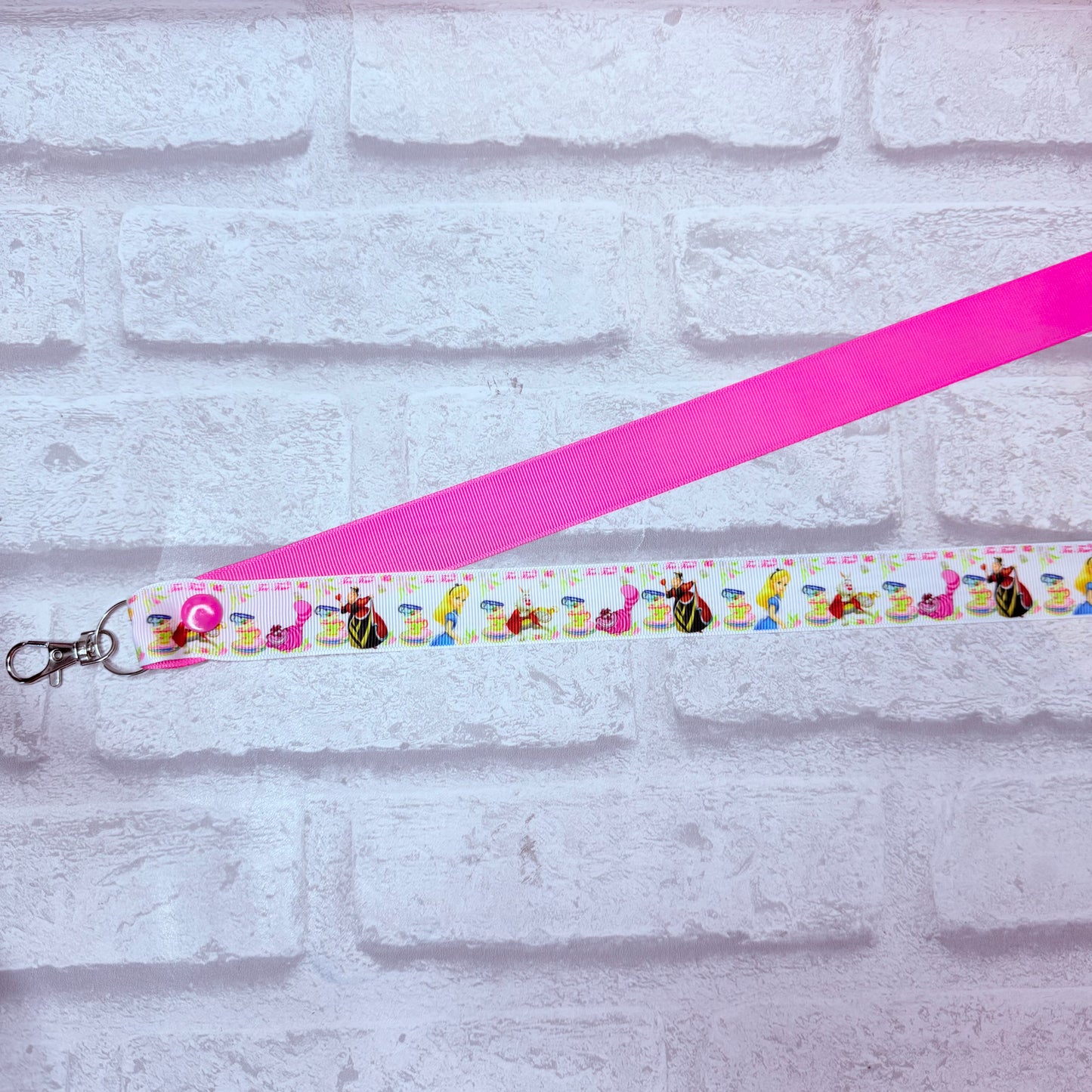 SALE Alice Print Personalised Lanyard