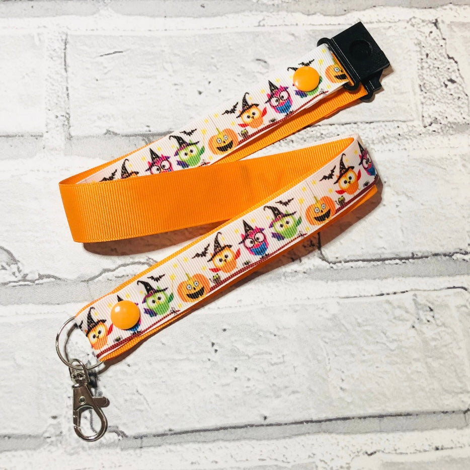 Halloween Owls Print Personalised Lanyard