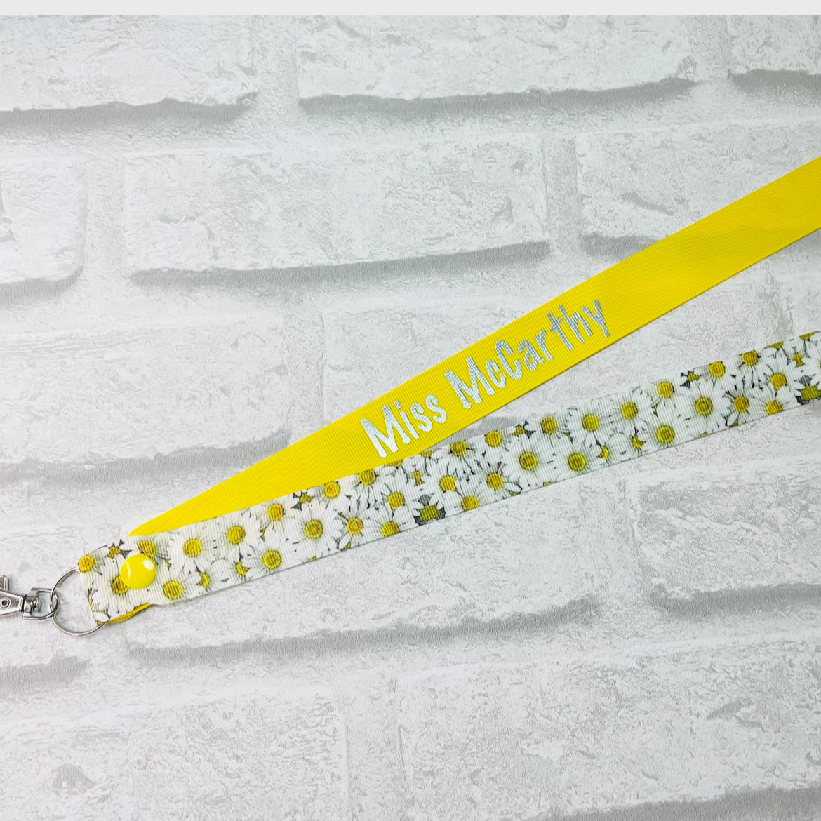 Daisy Floral Print Personalised Lanyard