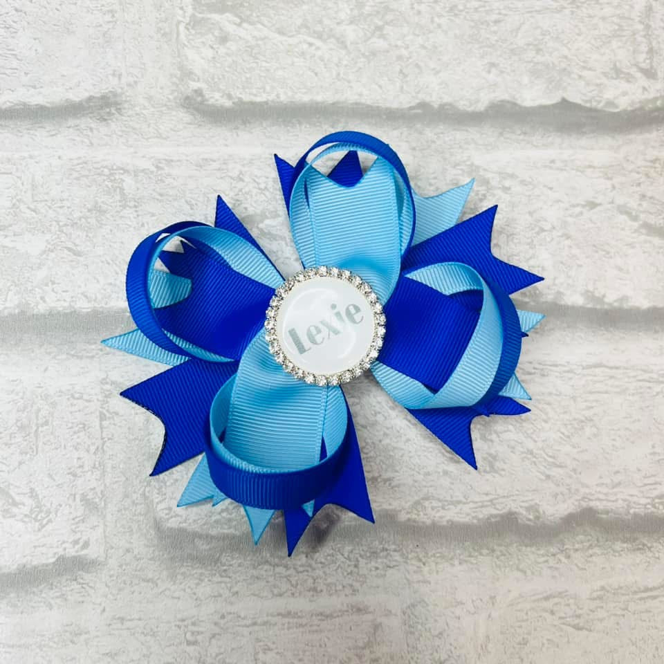 Handmade Large Stacked School Bow - Personalised