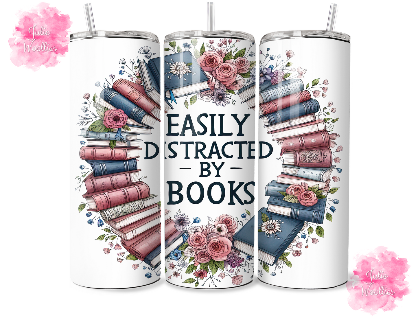 Easily Distracted By Books - 20oz Insulated Tumbler