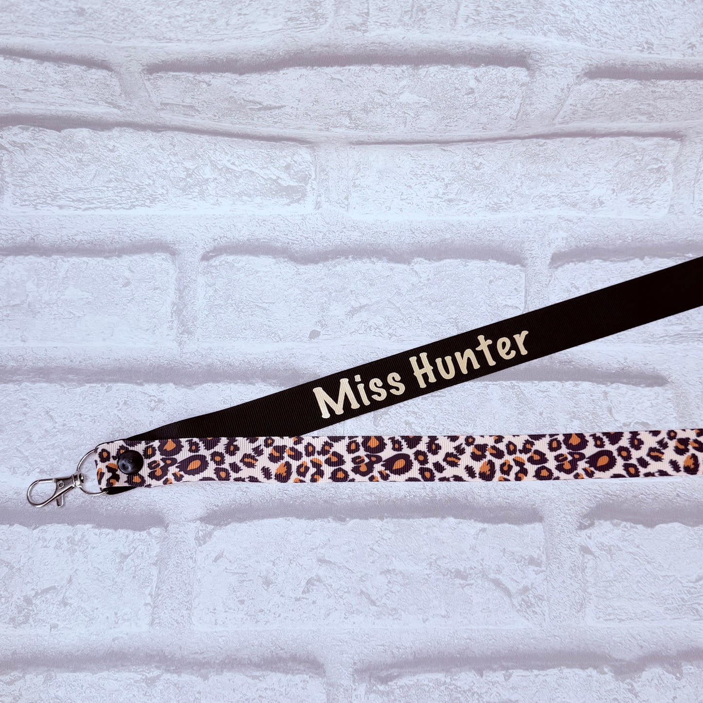 Leopard Print Personalised Lanyard