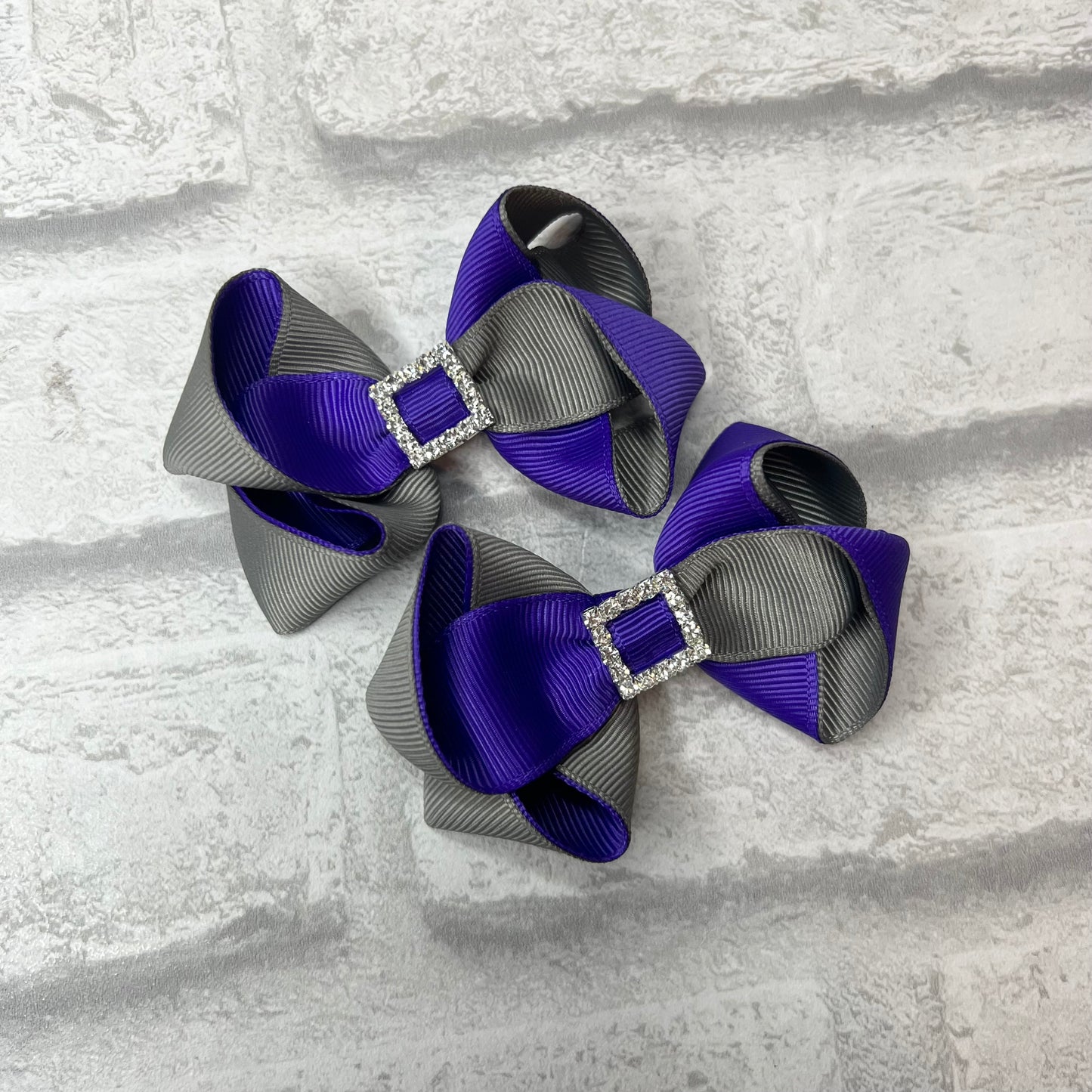 Handmade Pair Small Halle School Bows