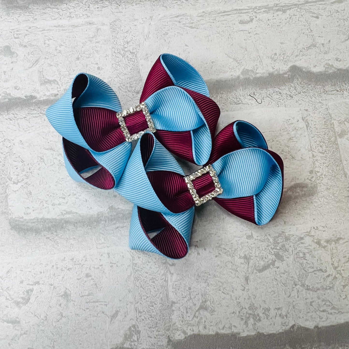 Handmade Pair Small Halle School Bows