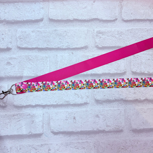 SALE Small World Print Personalised Lanyard