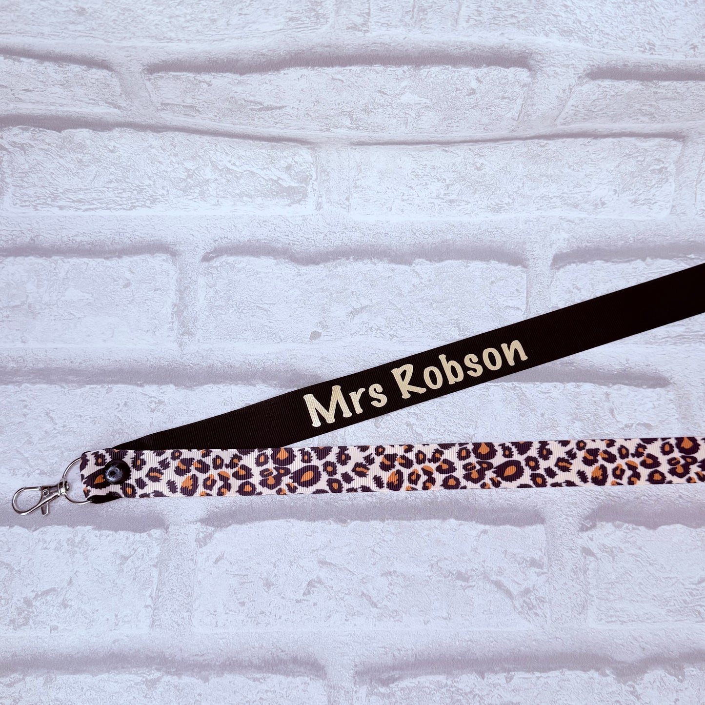 Leopard Print Personalised Lanyard