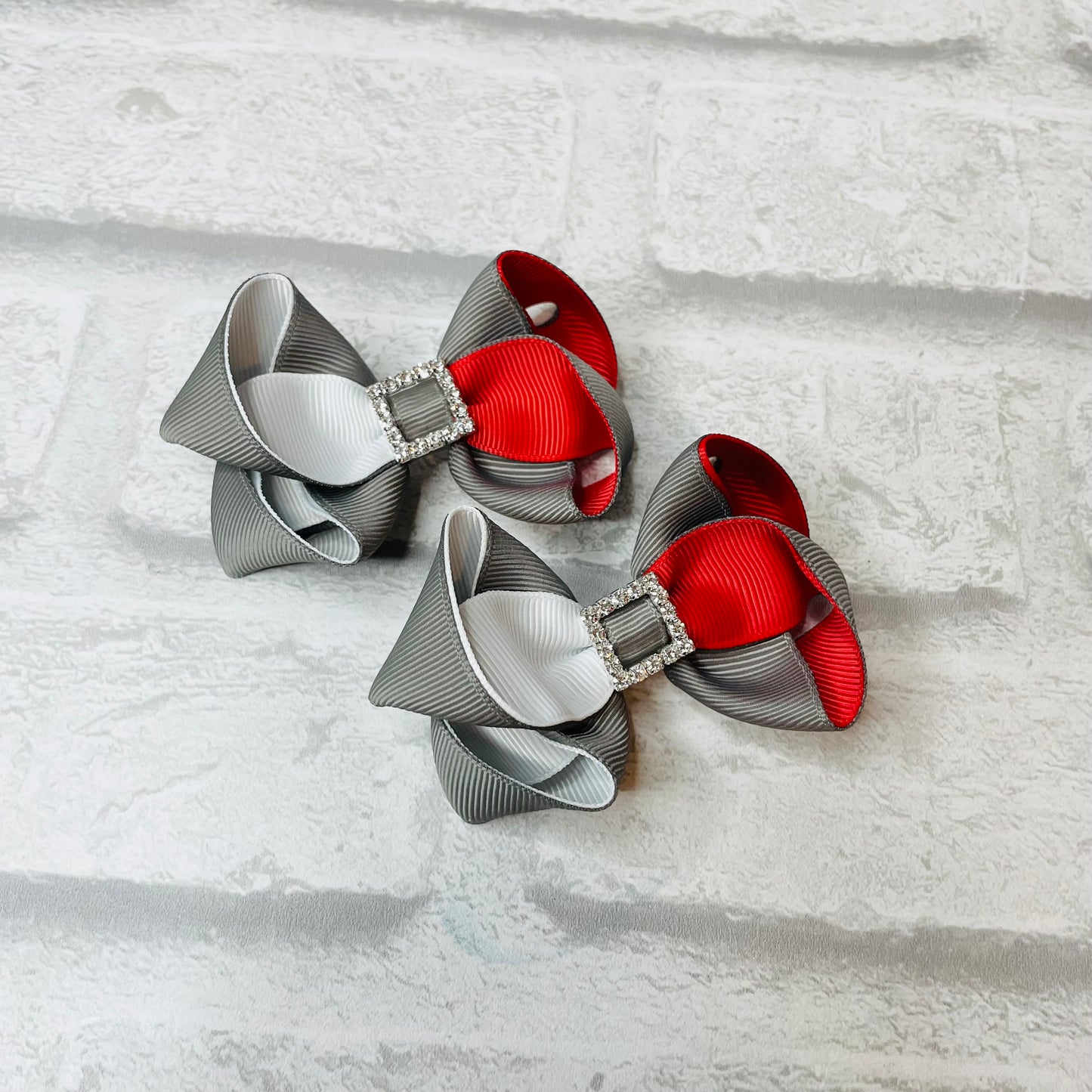 Handmade Pair Small Halle School Bows