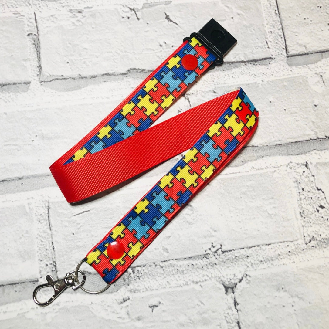Autism Jigsaw Puzzle Print Personalised Lanyard