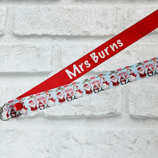 Merry Christmas Print Personalised Lanyard