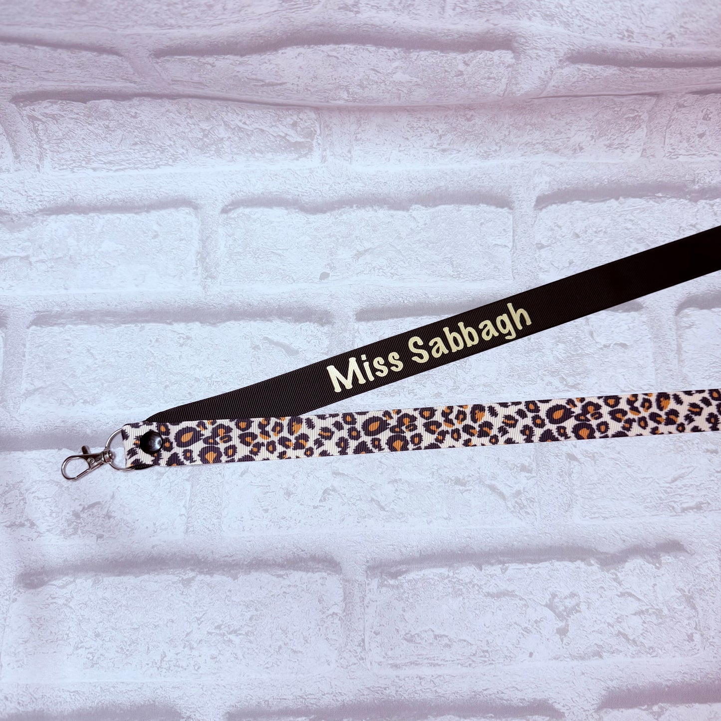 Leopard Print Personalised Lanyard