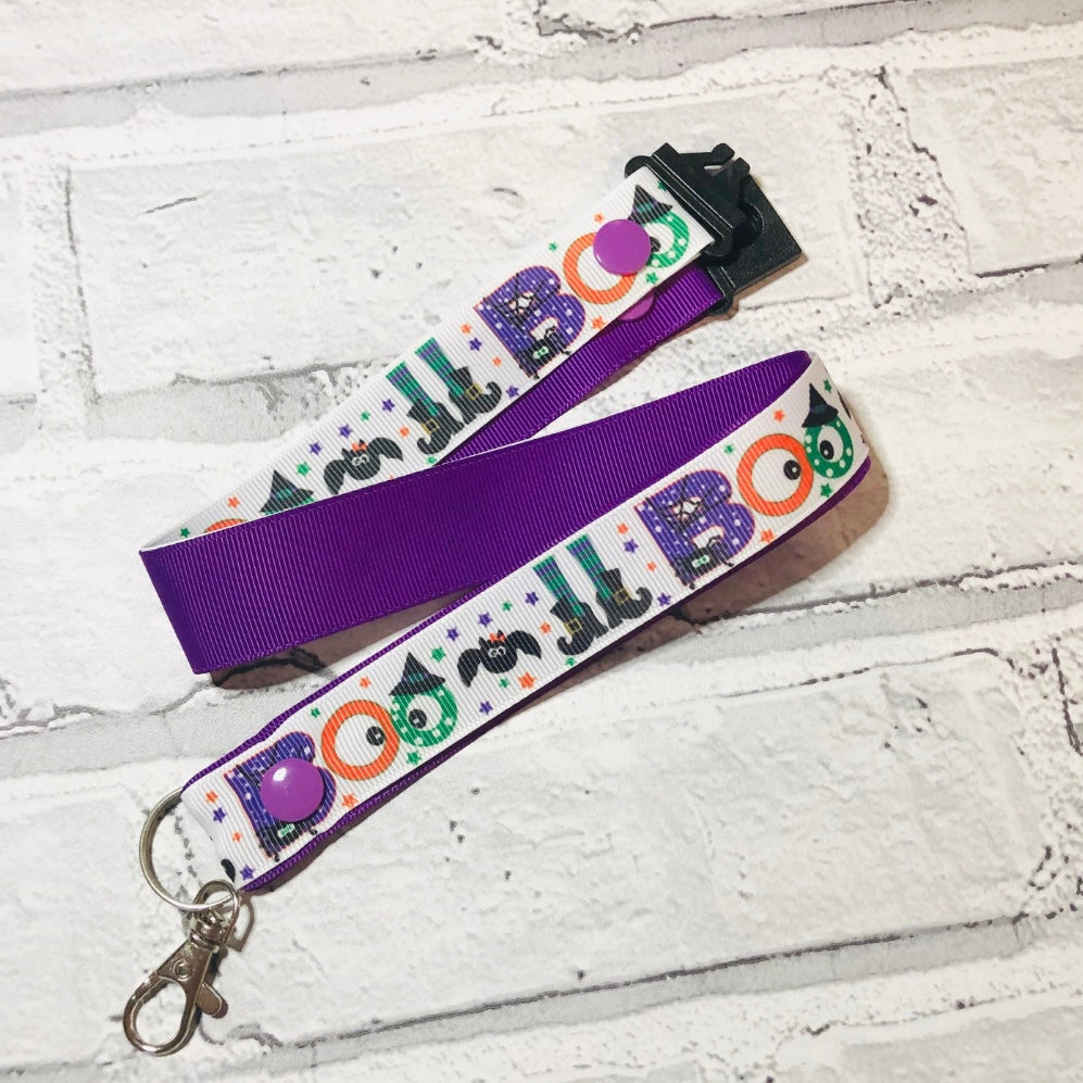 Halloween Boo Print Personalised Lanyard