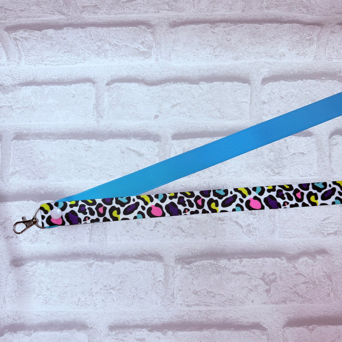 New Leopard Rainbow Large Print Personalised Lanyard