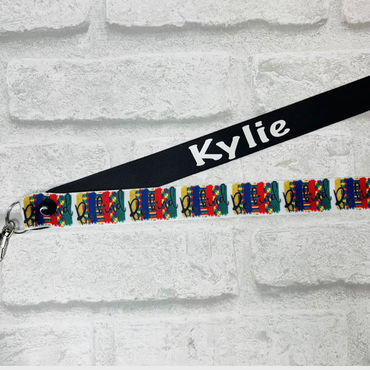 Autism Be Kind Print Personalised Lanyard