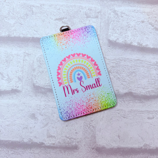 Pastel Rainbow ID Card Holder Personalised