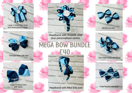Handmade Mega Bow Bundle  School Bows - Personalised