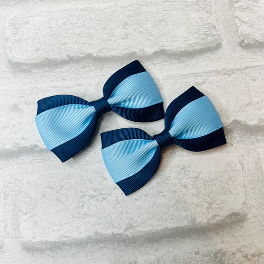 Handmade Pair Bonded Tux School Bows