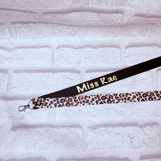 Leopard Print Personalised Lanyard