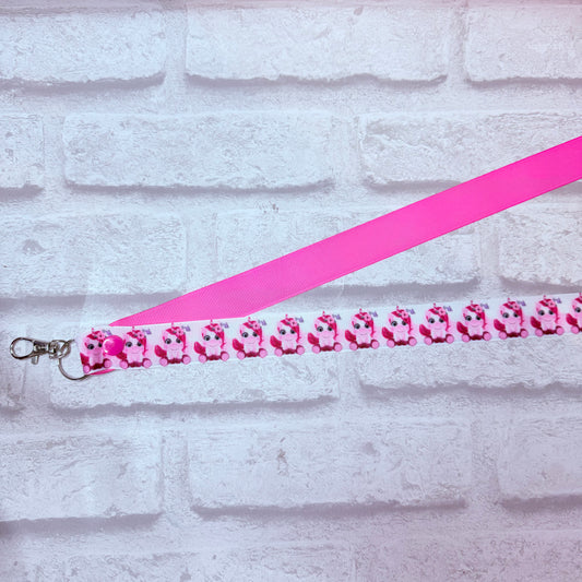 SALE Pink Unicorn Print Personalised Lanyard