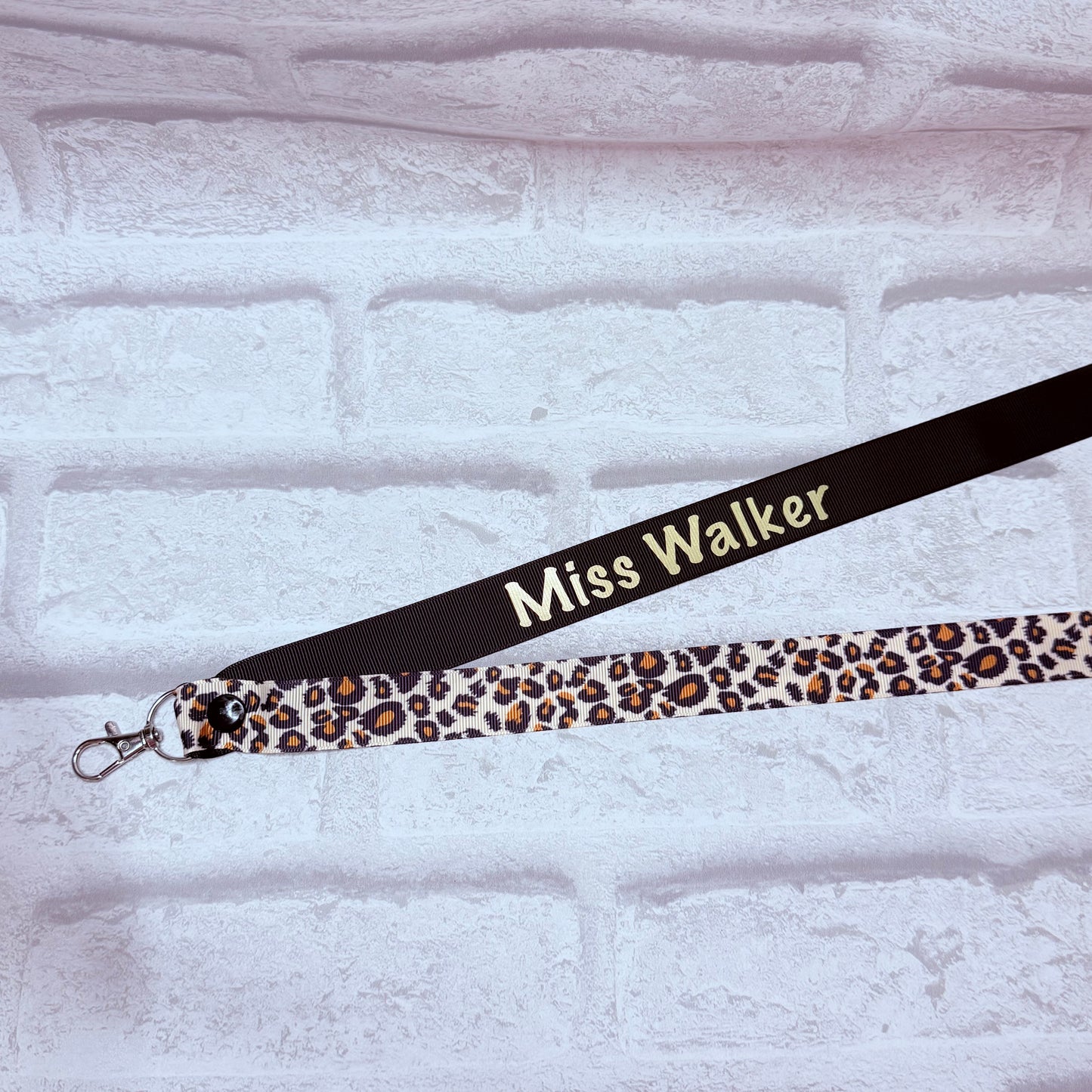 Leopard Print Personalised Lanyard