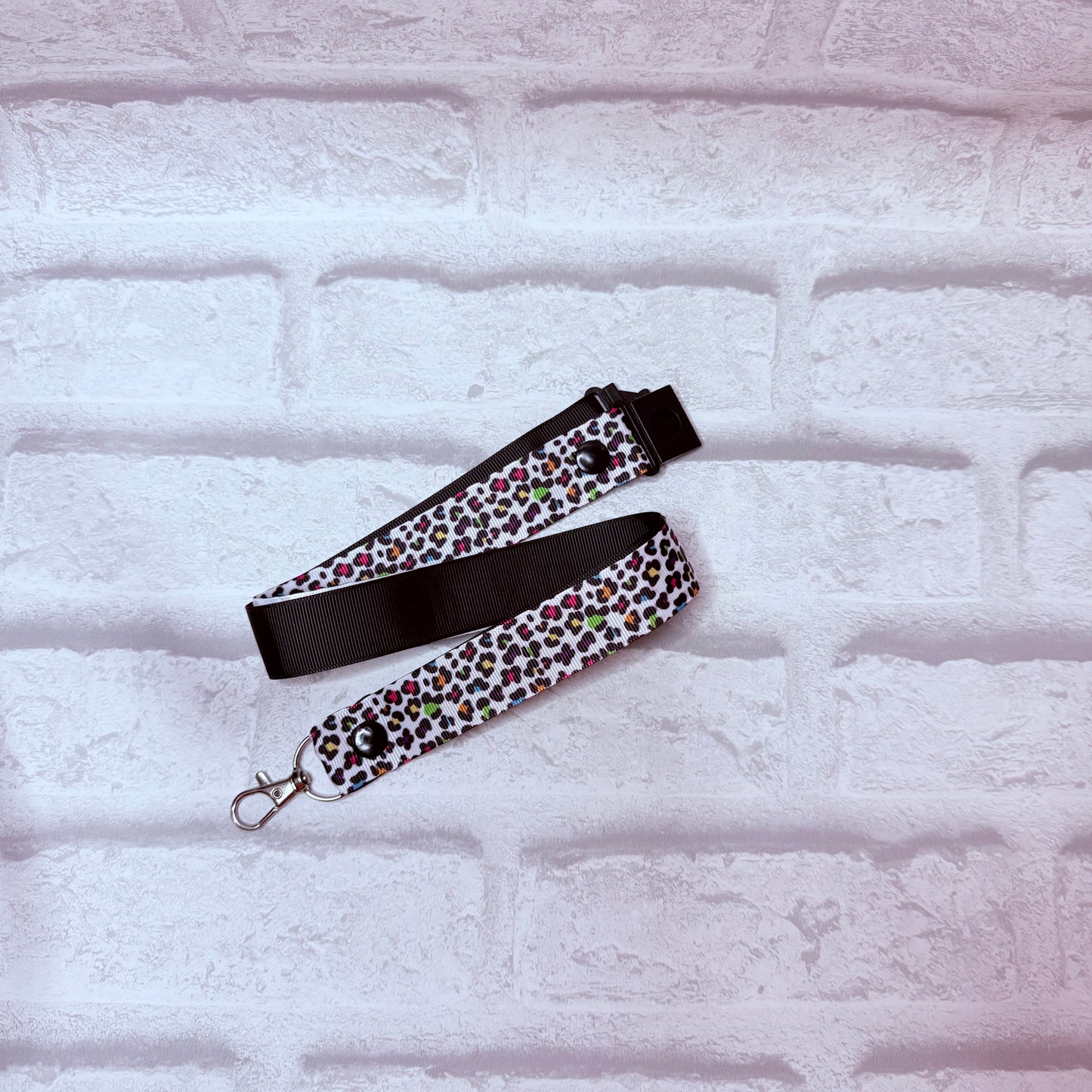 New Leopard Rainbow Large Print Personalised Lanyard