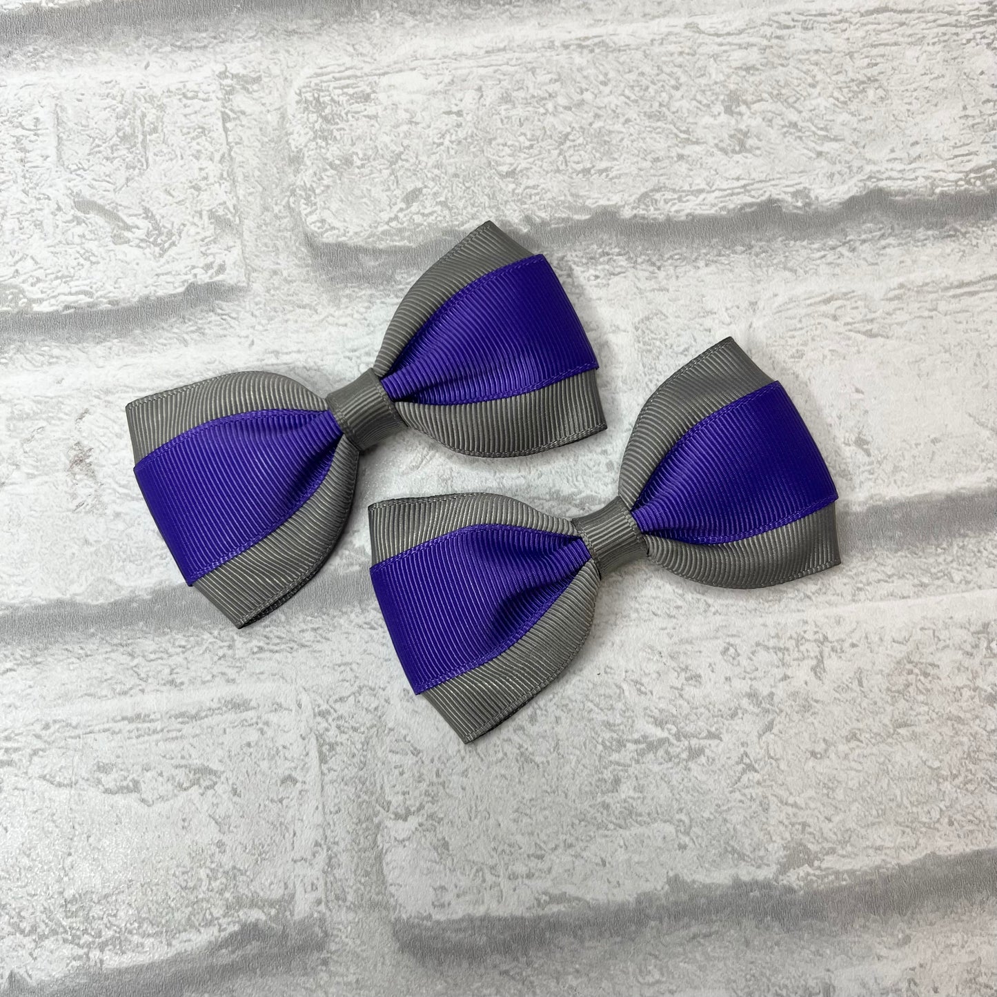 Handmade Pair Bonded Tux School Bows