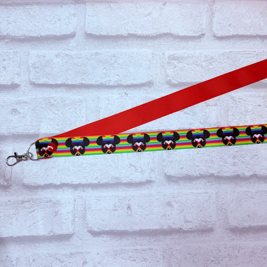 SALE Pride Minnie Print Personalised Lanyard