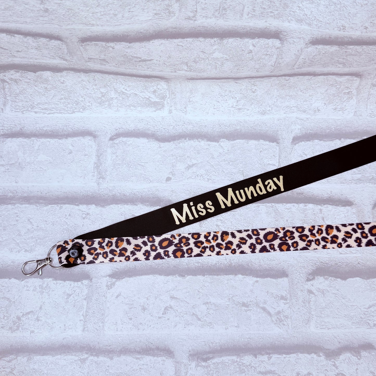 Leopard Print Personalised Lanyard