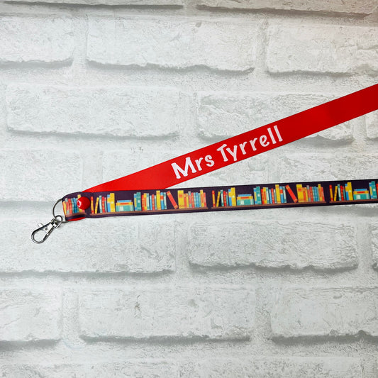 Book Reader Print Personalised Lanyard