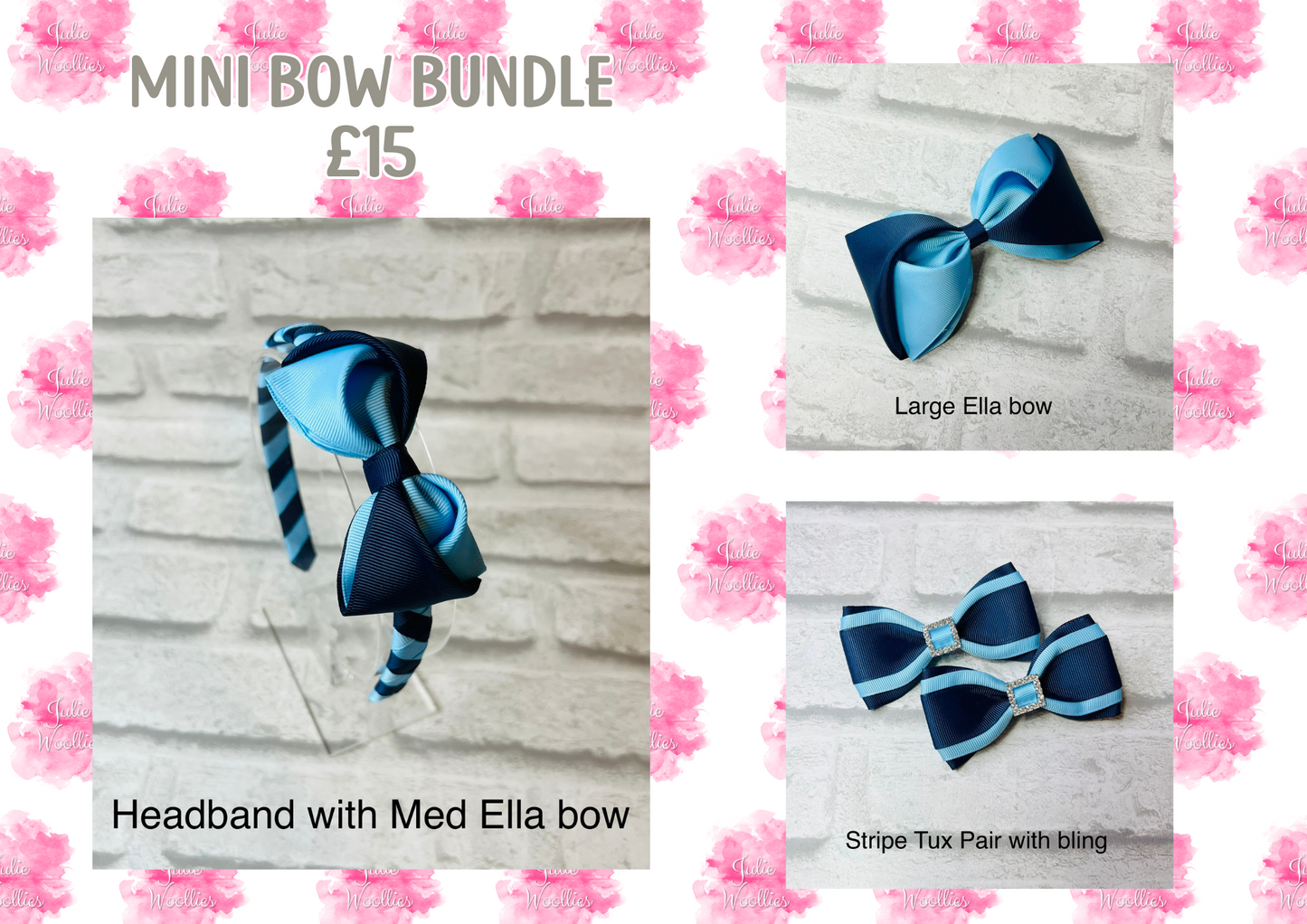 Handmade Mini Bow Bundle  School Bows - Non-Personalised