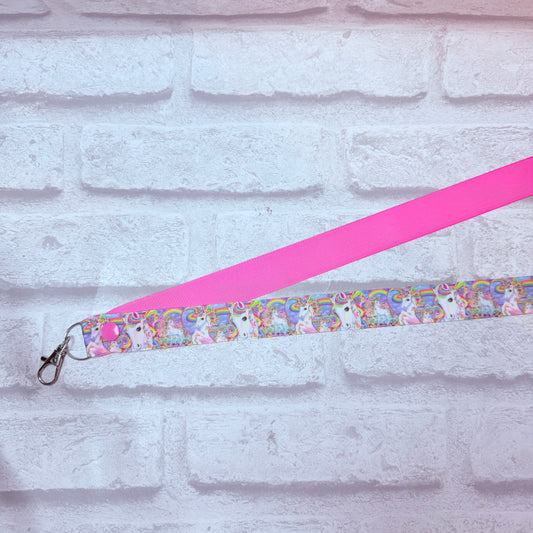 SALE Rainbow Unicorn Print Personalised Lanyard