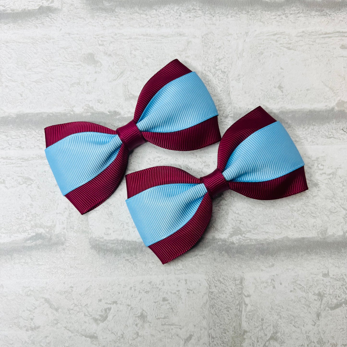Handmade Pair Bonded Tux School Bows