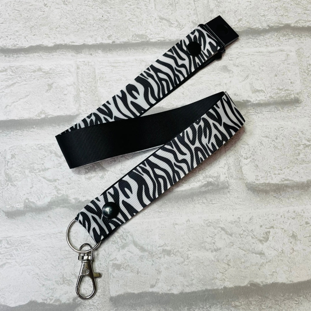 Zebra Print Personalised Lanyard