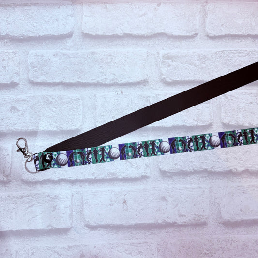 SALE Golf Print Personalised Lanyard