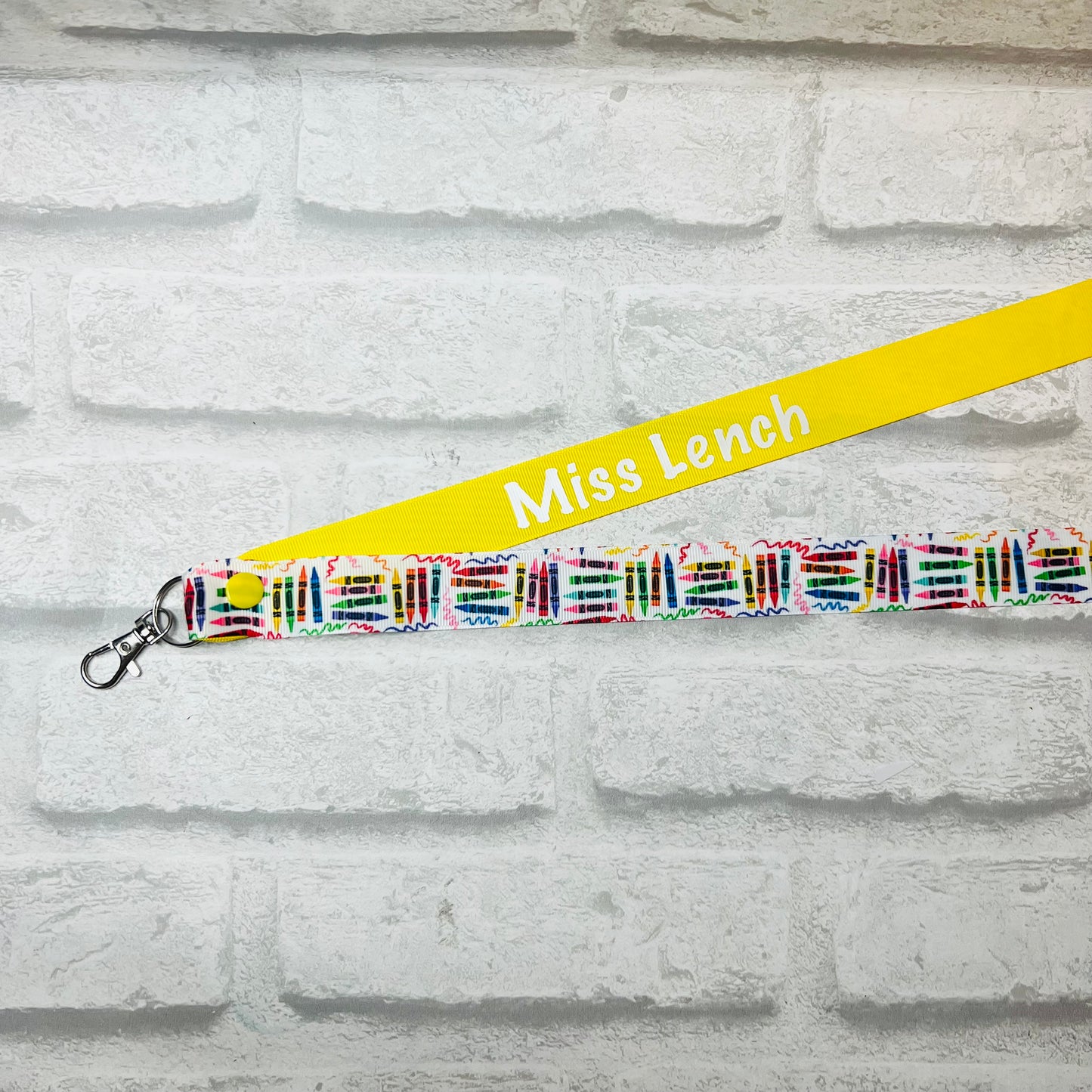 Multi Crayon Print Personalised Lanyard