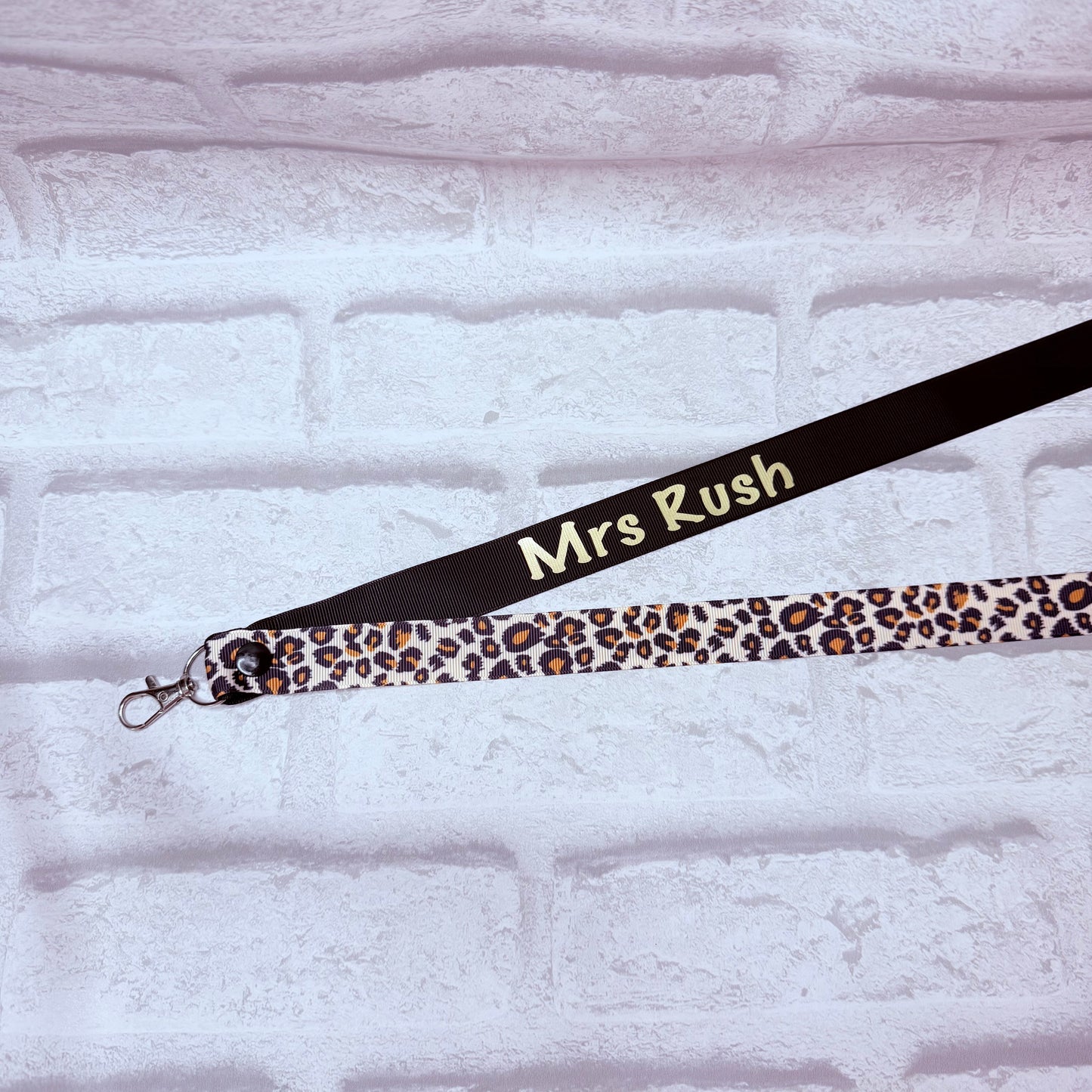 Leopard Print Personalised Lanyard