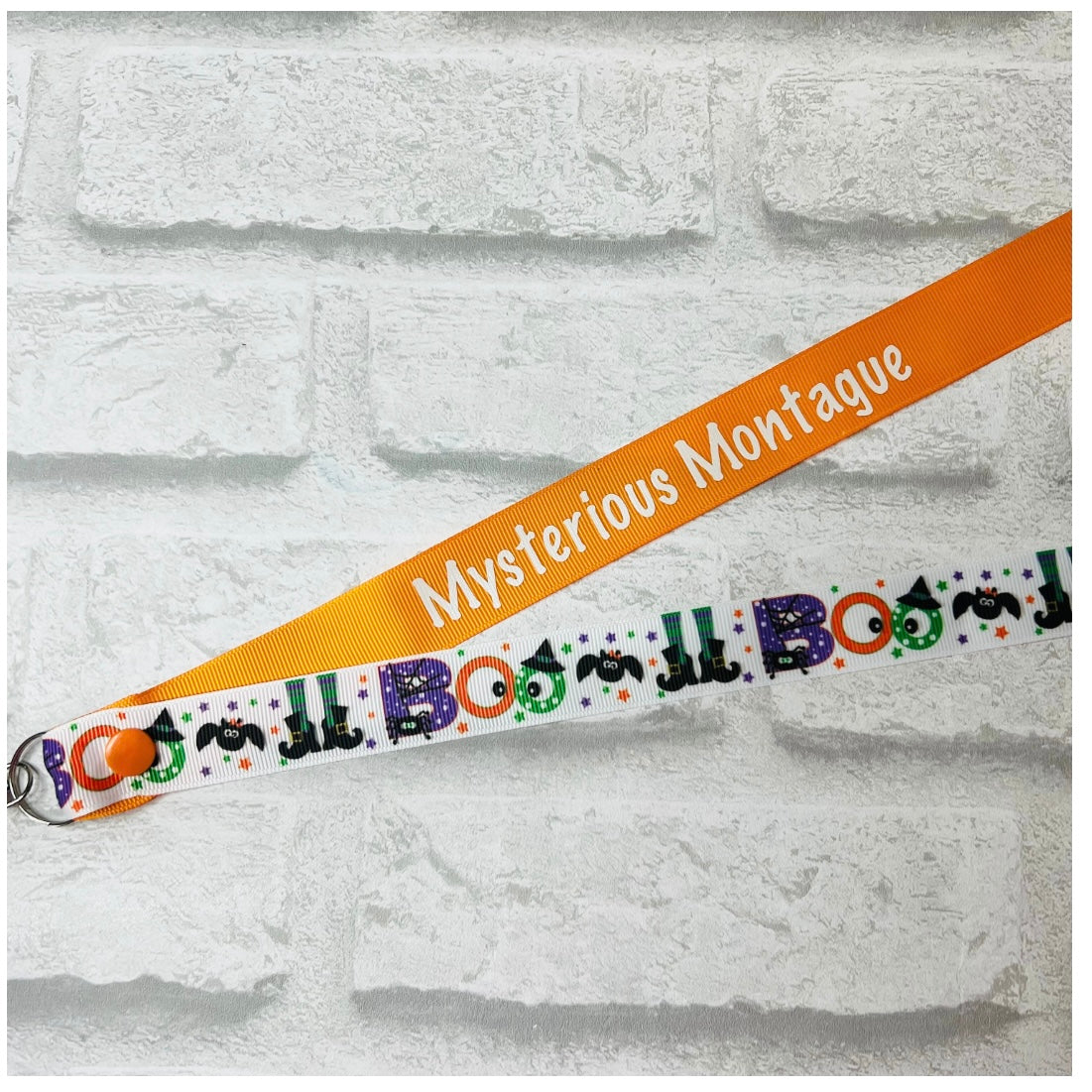 Halloween Boo Print Personalised Lanyard