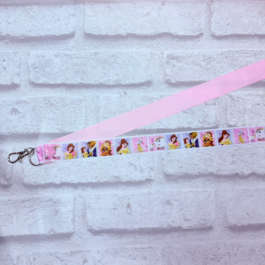 SALE Beauty & the Beast Print Personalised Lanyard