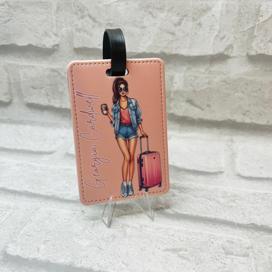 Luggage Tag - Dark Ponytail Personalised