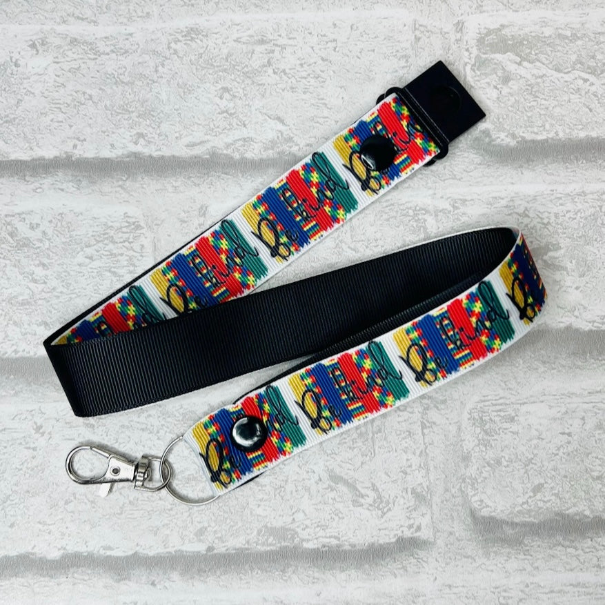 Autism Be Kind Print Personalised Lanyard