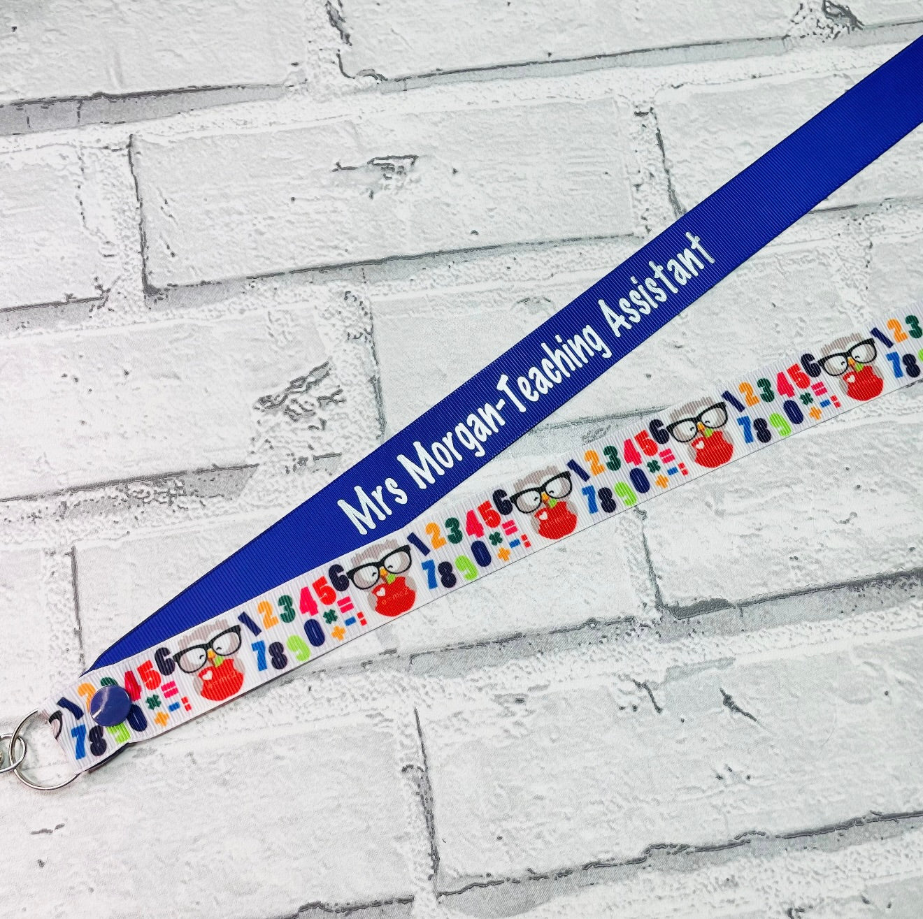 Teaching Owl Print Personalised Lanyard
