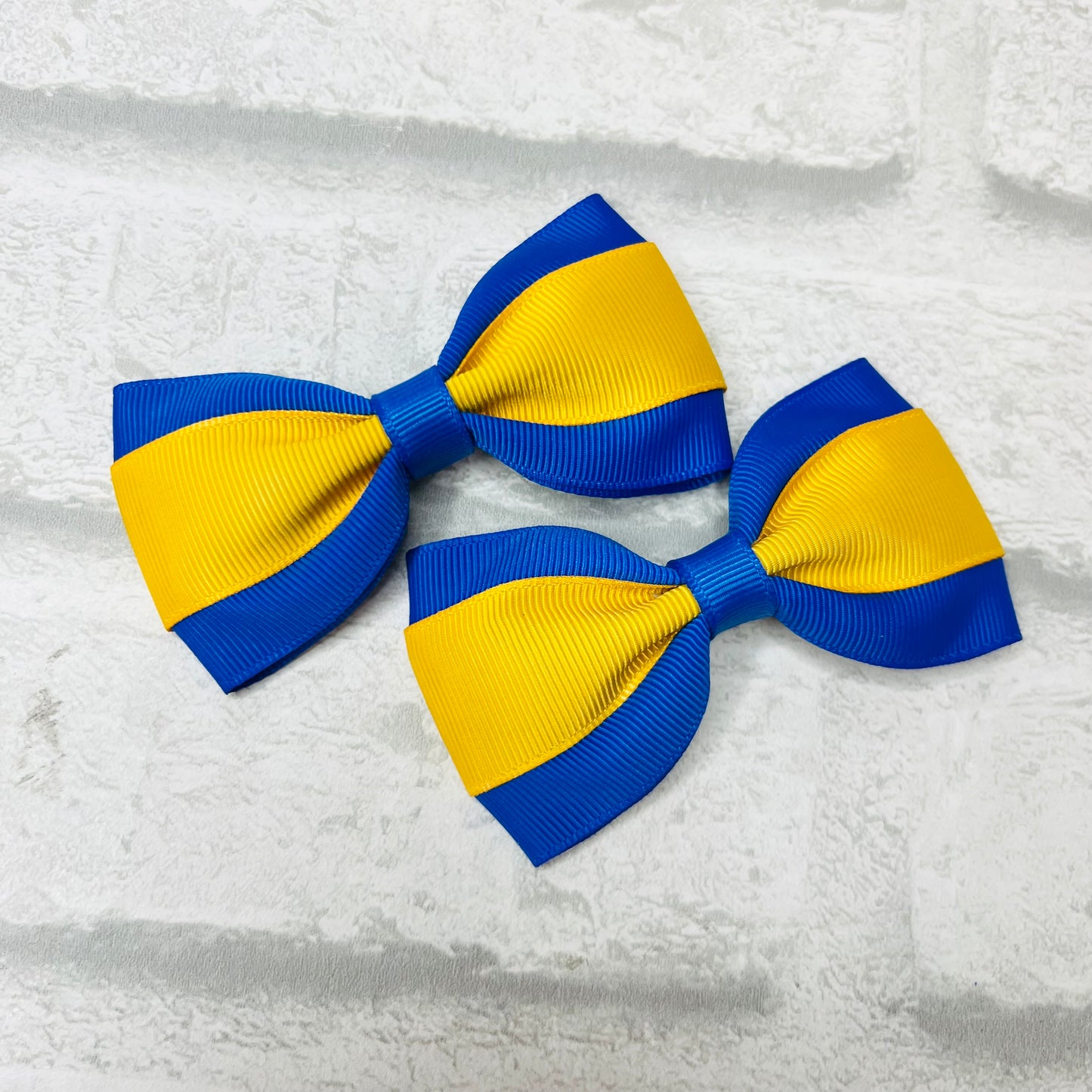 Handmade Pair Bonded Tux School Bows