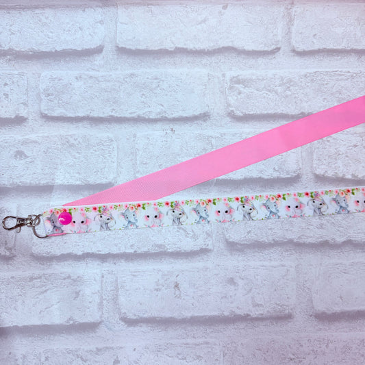 SALE Cute Elephant Print Personalised Lanyard