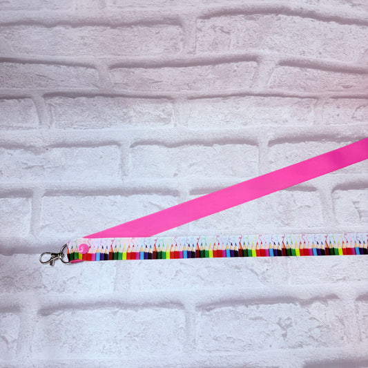 Squiggle Pencil Print Personalised Lanyard