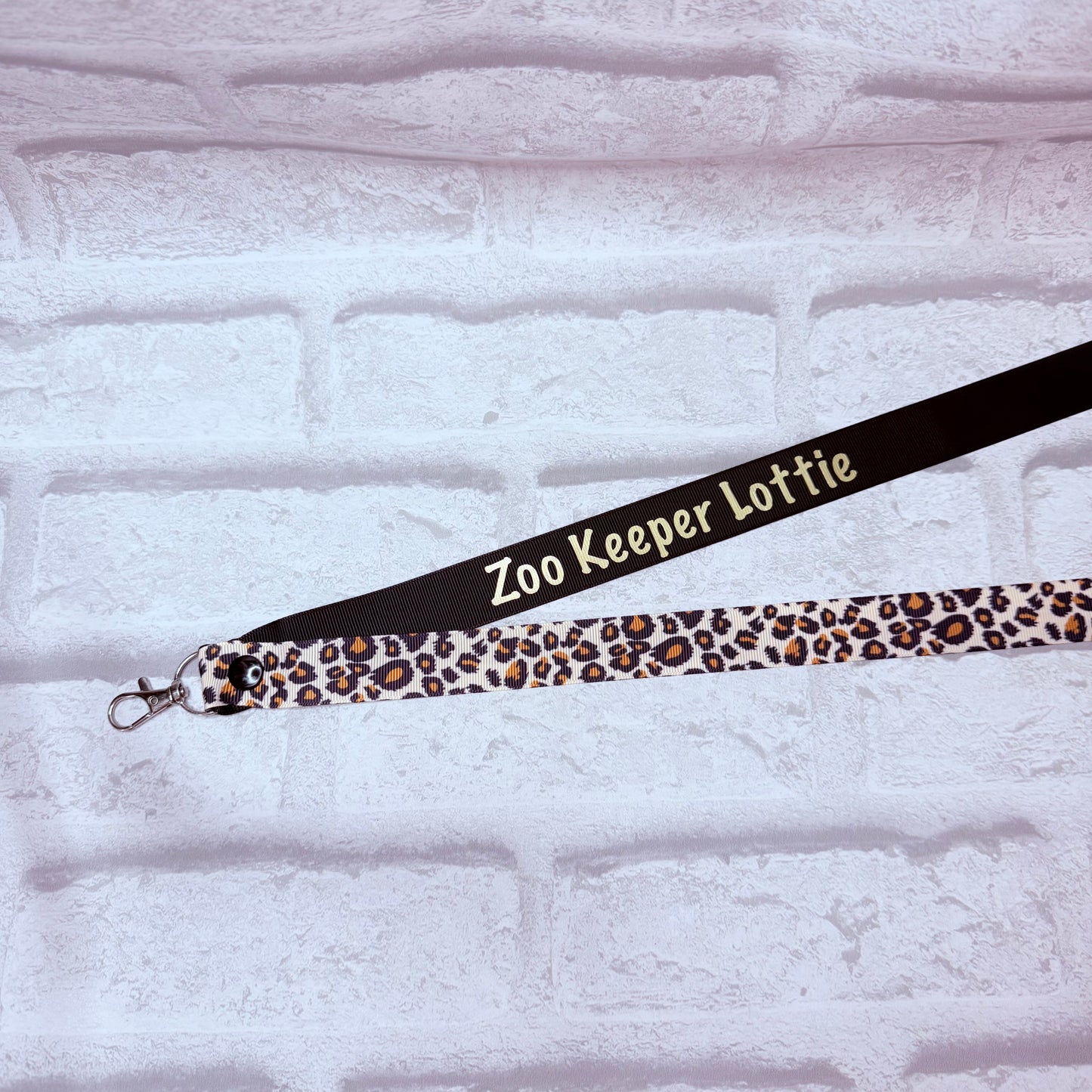 Leopard Print Personalised Lanyard