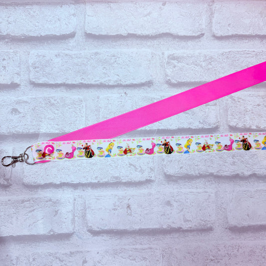 SALE Alice Print Personalised Lanyard