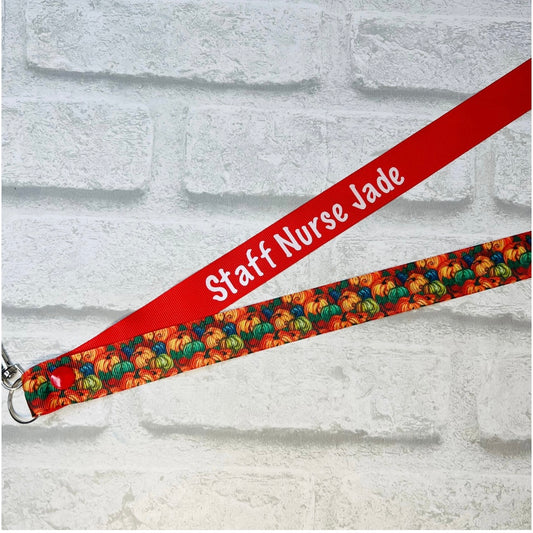 Mini Pumpkins Halloween Print Personalised Lanyard