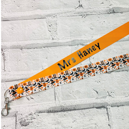 Halloween Mini Mix Print Personalised Lanyard