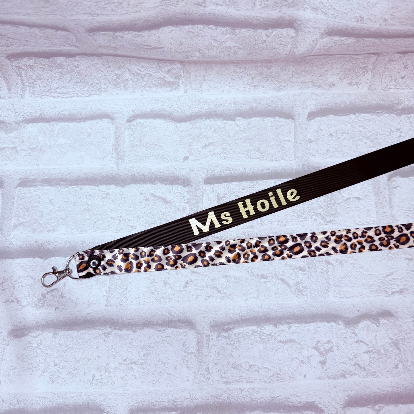 Leopard Print Personalised Lanyard