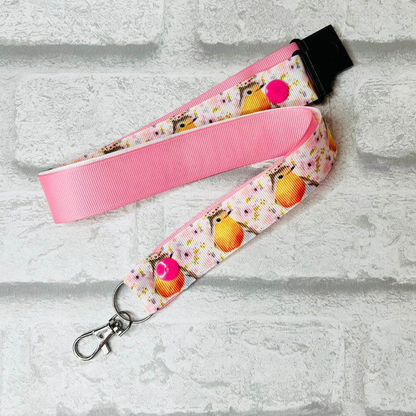 Christmas Robin Print Personalised Lanyard
