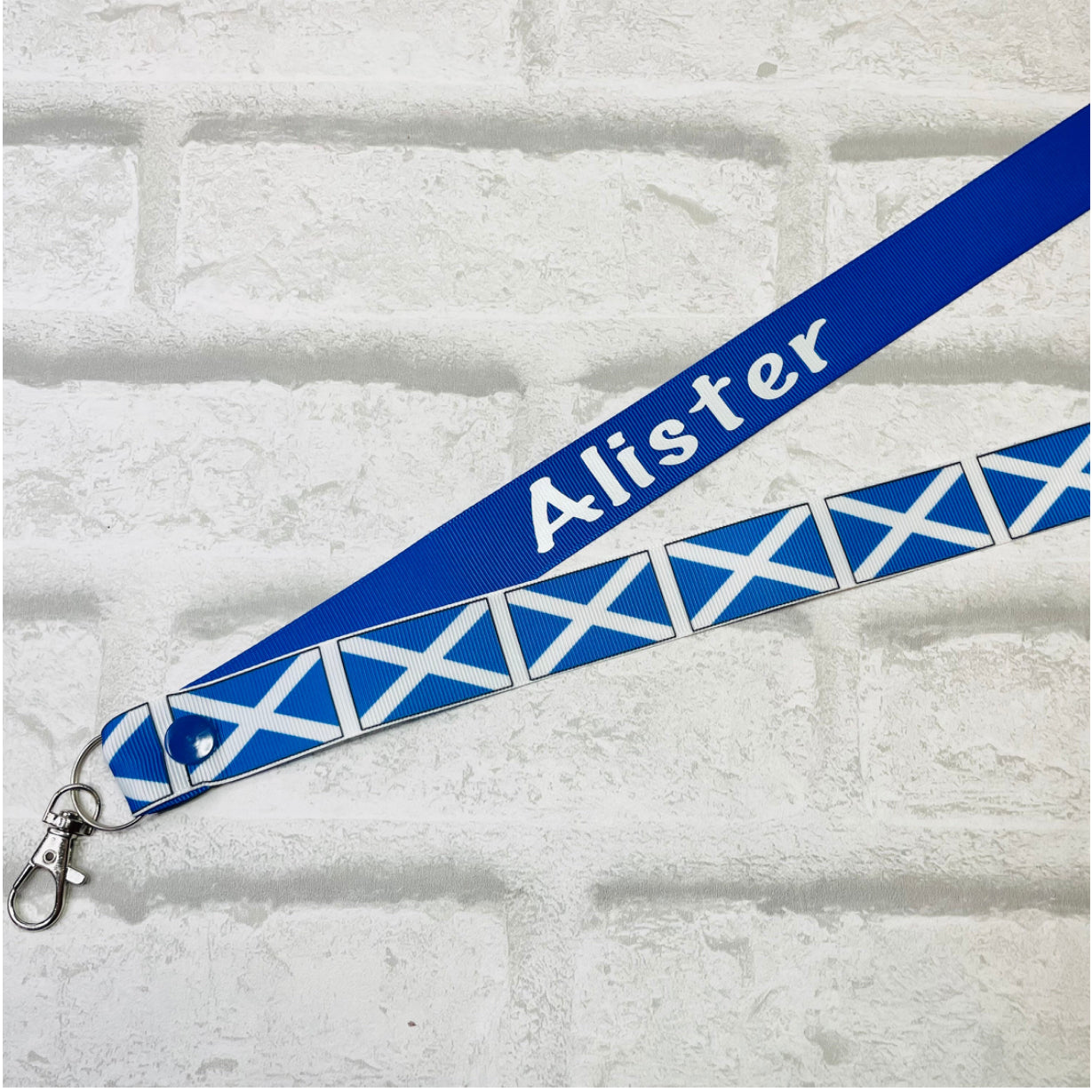 Scotland Saltire Flag Print Personalised Lanyard